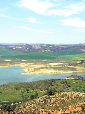 Great view from the mountains in The Lake District of Malaga